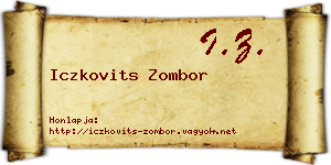 Iczkovits Zombor névjegykártya